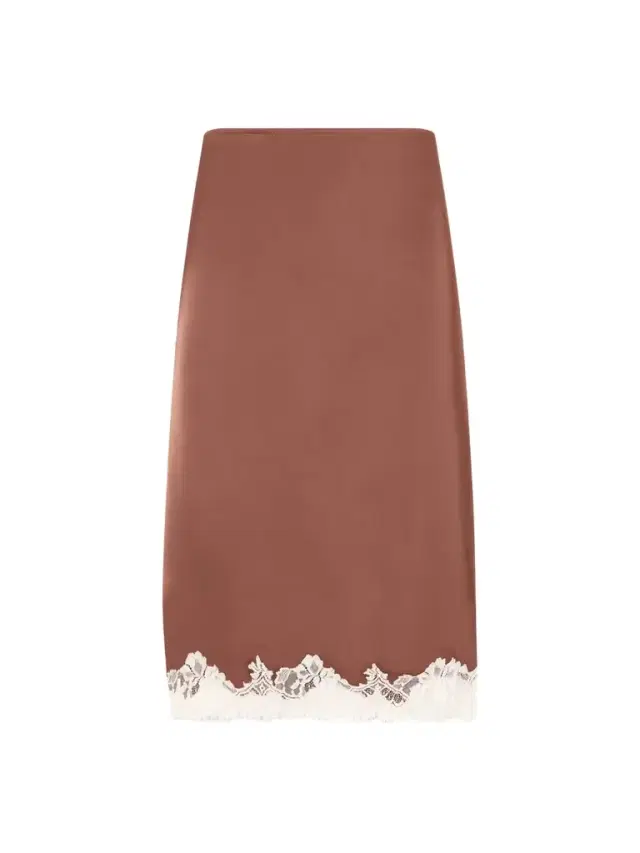 Marisol Lace-trimmed Satin Midi Skirt