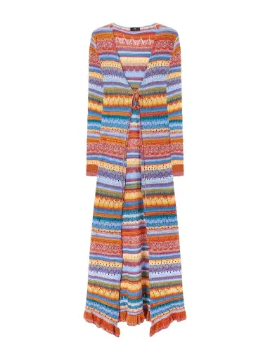 Etro Striped Pointelle-knit Cotton Cardigan | Thumbnail 1 Etro Striped Pointelle-knit Cotton Cardigan | Thumbnail 1