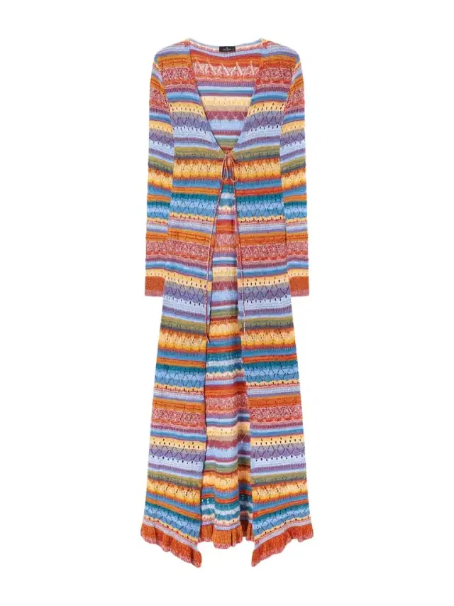 Striped Pointelle-knit Cotton Cardigan