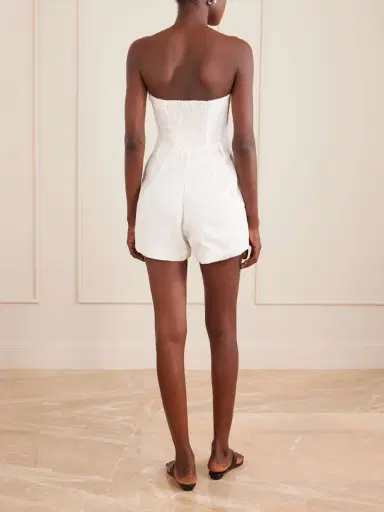 Faithfull Amalie Strapless Pleated Linen Playsuit | Thumbnail 3