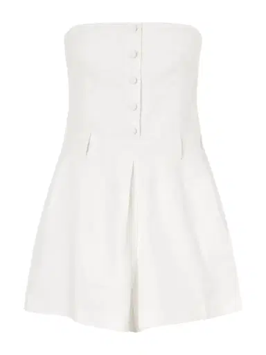 Faithfull Amalie Strapless Pleated Linen Playsuit | Thumbnail 1