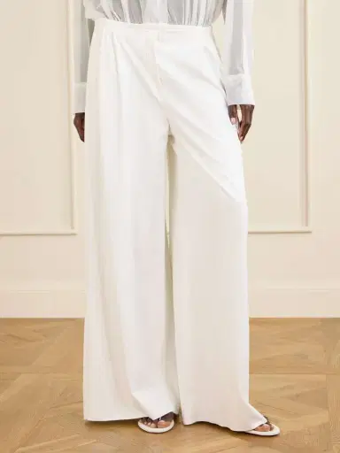 Norma Kamali Pleated Woven Wide-leg Pants | Thumbnail 3 Norma Kamali Pleated Woven Wide-leg Pants | Thumbnail 3