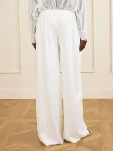 Norma Kamali Pleated Woven Wide-leg Pants | Thumbnail 4 Norma Kamali Pleated Woven Wide-leg Pants | Thumbnail 4