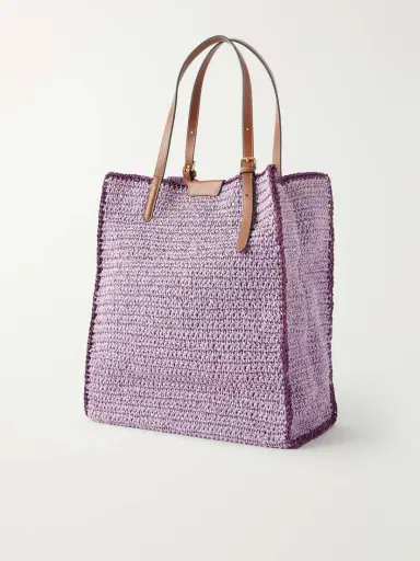 Anya Hindmarch Wink Leather-trimmed Raffia Tote | Thumbnail 4 Anya Hindmarch Wink Leather-trimmed Raffia Tote | Thumbnail 4