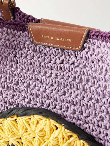 Anya Hindmarch Wink Leather-trimmed Raffia Tote | Thumbnail 5 Anya Hindmarch Wink Leather-trimmed Raffia Tote | Thumbnail 5