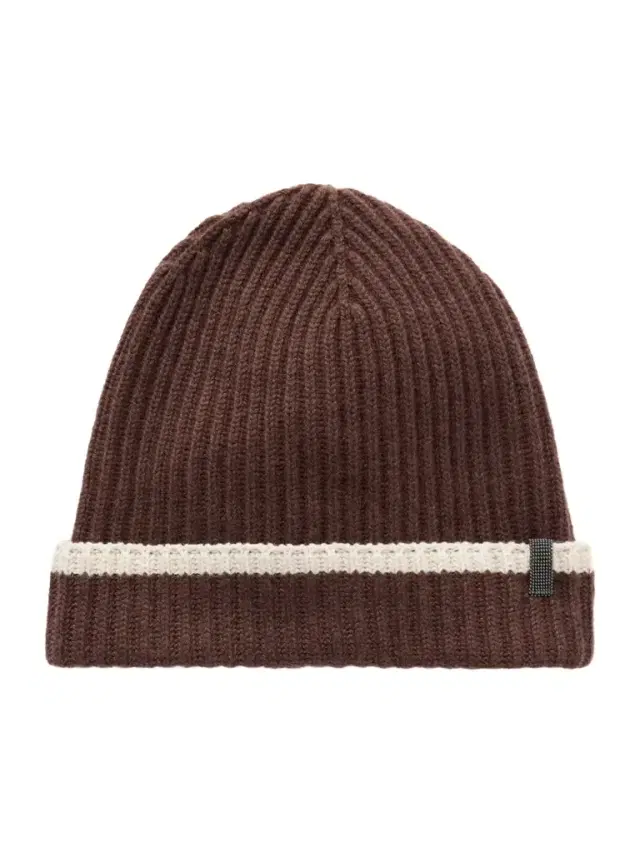 Brunello Cucinelli Embellished triped Ribbed Cashmere Beanie