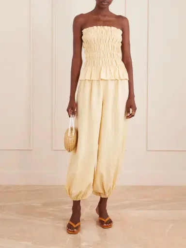 Faithfull Tiera Strapless Shirred Linen Top | Thumbnail 2 Faithfull Tiera Strapless Shirred Linen Top | Thumbnail 2
