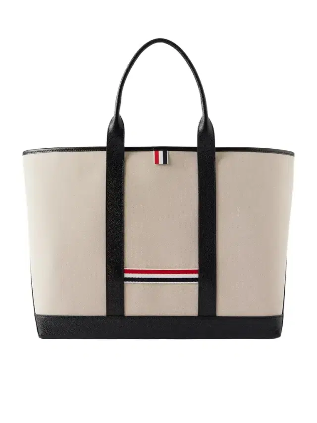 Thom Browne Tool Leather And Grosgrain-trimmed Canvas Tote