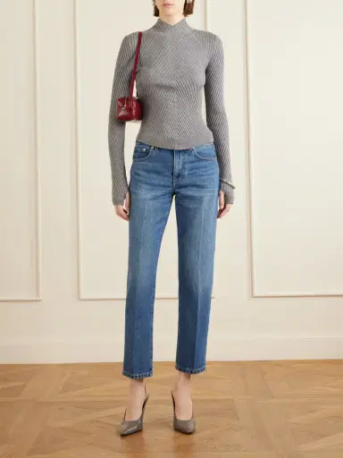 Victoria Beckham Georgia Ribbed Merino Wool Sweater | Thumbnail 2 Victoria Beckham Georgia Ribbed Merino Wool Sweater | Thumbnail 2