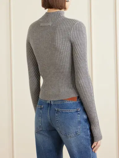 Victoria Beckham Georgia Ribbed Merino Wool Sweater | Thumbnail 4 Victoria Beckham Georgia Ribbed Merino Wool Sweater | Thumbnail 4