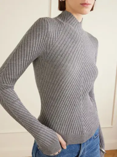 Victoria Beckham Georgia Ribbed Merino Wool Sweater | Thumbnail 5 Victoria Beckham Georgia Ribbed Merino Wool Sweater | Thumbnail 5