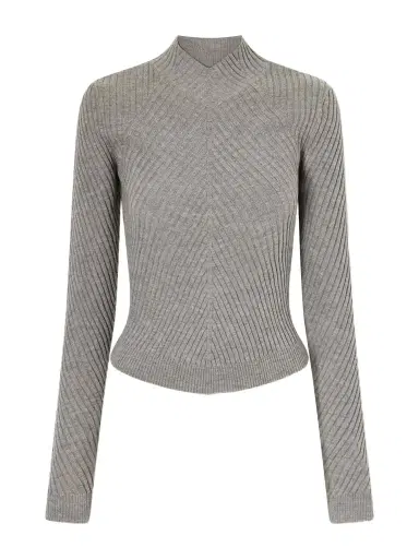 Victoria Beckham Georgia Ribbed Merino Wool Sweater | Thumbnail 1 Victoria Beckham Georgia Ribbed Merino Wool Sweater | Thumbnail 1