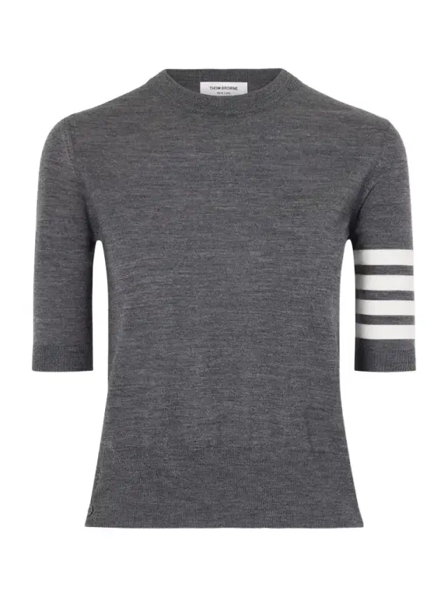 Grosgrain-trimmed Striped Wool-blend Sweater