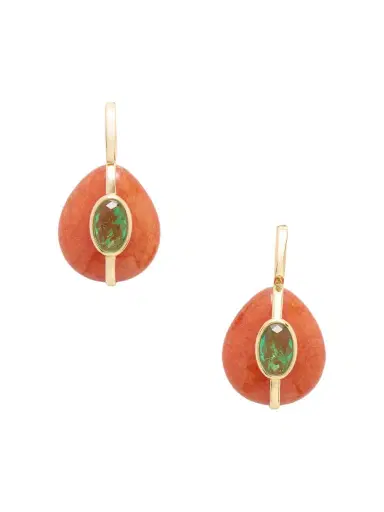 Roxanne Assoulin The Stone Pebble Gold-tone Carnelian And Crystal Earrings | Thumbnail 1 Roxanne Assoulin The Stone Pebble Gold-tone Carnelian And Crystal Earrings | Thumbnail 1
