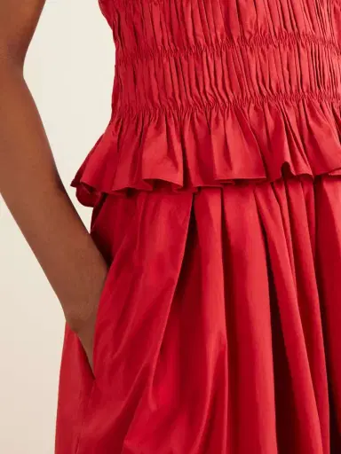Faithfull Cales Pleated Cotton-poplin Midi Skirt | Thumbnail 5