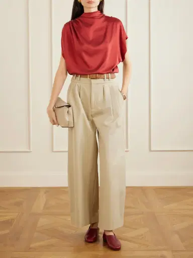TWP Wish You Would Draped Silk-blend Charmeuse Blouse | Thumbnail 2 TWP Wish You Would Draped Silk-blend Charmeuse Blouse | Thumbnail 2