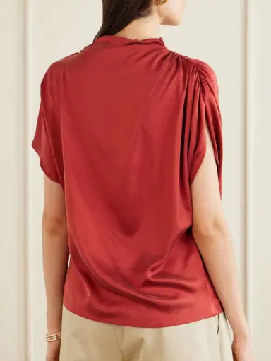TWP Wish You Would Draped Silk-blend Charmeuse Blouse | Thumbnail 4 TWP Wish You Would Draped Silk-blend Charmeuse Blouse | Thumbnail 4