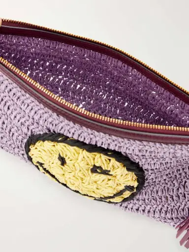 Anya Hindmarch Wink Tasseled Leather-trimmed Raffia Clutch Bag | Thumbnail 6 Anya Hindmarch Wink Tasseled Leather-trimmed Raffia Clutch Bag | Thumbnail 6