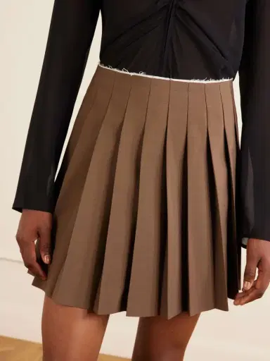 MM6 MAISON MARGIELA Pleated Woven Mini Skirt | Thumbnail 4 MM6 MAISON MARGIELA Pleated Woven Mini Skirt | Thumbnail 4