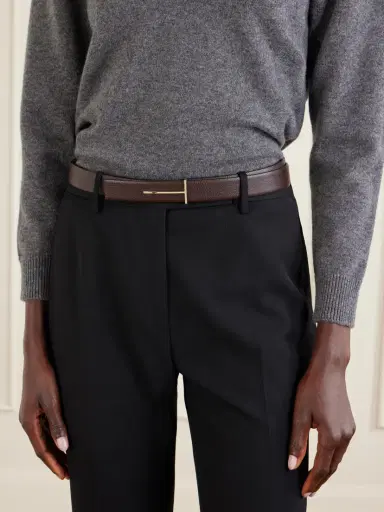 Tom Ford Slim T Textured-leather Belt | Thumbnail 2