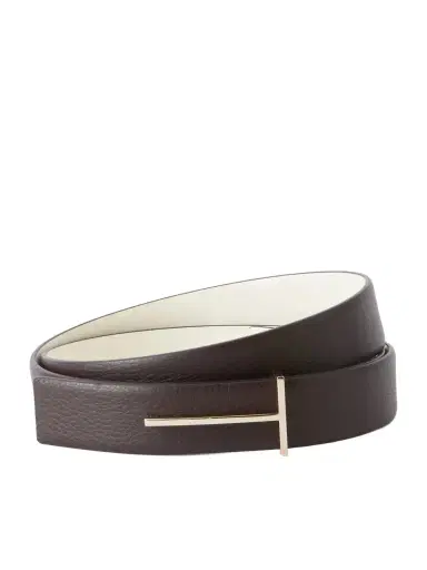 Tom Ford Slim T Textured-leather Belt | Thumbnail 1
