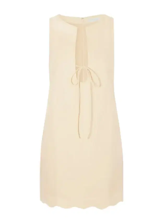 Alondra Tie-detailed Scalloped Linen Mini Dress
