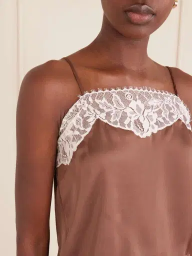 Faithfull Marisol Lace-trimmed Satin Tank | Thumbnail 4