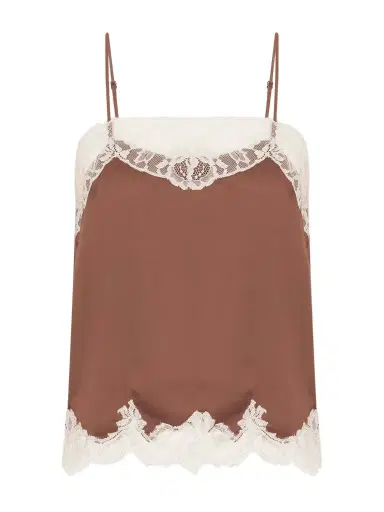 Faithfull Marisol Lace-trimmed Satin Tank | Thumbnail 1