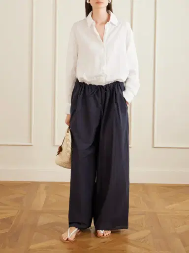 Les Vacances D’Irina The Pantaloons Cotton-poplin Wide-leg Pants | Thumbnail 2