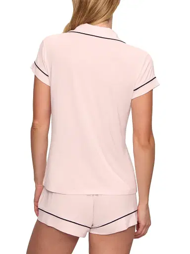 Eberjey Women's Gisele 2-Piece Shortie Pajama Set - Sorbet Black - Size XL | Thumbnail 4 Eberjey Women's Gisele 2-Piece Shortie Pajama Set - Sorbet Black - Size XL | Thumbnail 4