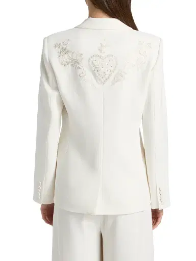 Cinq à Sept Women's Karlie Embroidered Blazer - Ivory Natural - Size 16 | Thumbnail 5 Cinq à Sept Women's Karlie Embroidered Blazer - Ivory Natural - Size 16 | Thumbnail 5