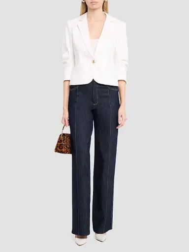 Cinq à Sept Women's Le Petit Khloe Denim Blazer - White - Size 12 | Thumbnail 2