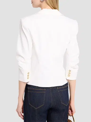 Cinq à Sept Women's Le Petit Khloe Denim Blazer - White - Size 12 | Thumbnail 3