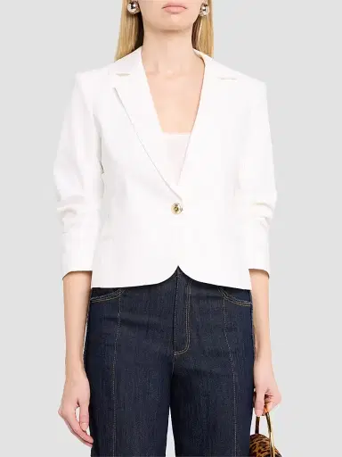 Cinq à Sept Women's Le Petit Khloe Denim Blazer - White - Size 12 | Thumbnail 4