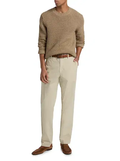Vince Men's Knitted Cotton-Cashmere Crewneck Sweater - Dark Pecan - Size XXL | Thumbnail 2