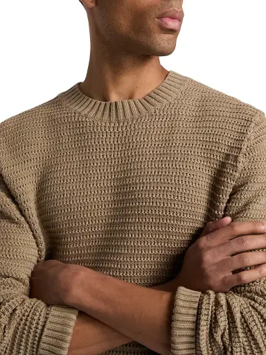 Vince Men's Knitted Cotton-Cashmere Crewneck Sweater - Dark Pecan - Size XXL | Thumbnail 6