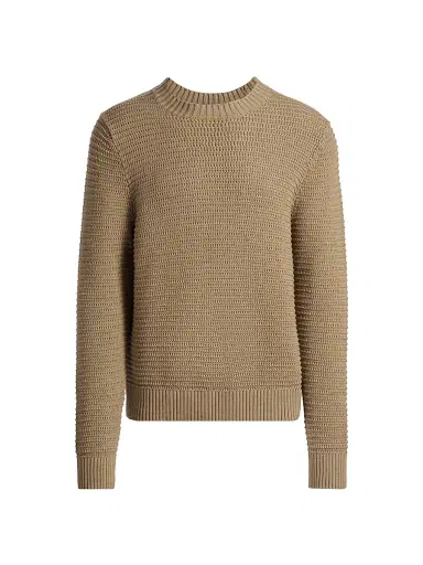 Vince Men's Knitted Cotton-Cashmere Crewneck Sweater - Dark Pecan - Size XXL | Thumbnail 1