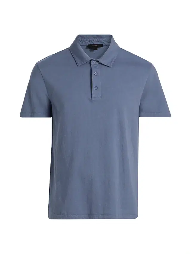 Vince Men's Garment-Dyed Polo Shirt - Washed Hawk Blue