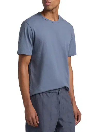Vince Men's Garment-Dyed Crewneck T-Shirt - Washed Hawk Blue - Size XXL | Thumbnail 4 Vince Men's Garment-Dyed Crewneck T-Shirt - Washed Hawk Blue - Size XXL | Thumbnail 4