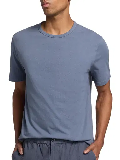 Vince Men's Garment-Dyed Crewneck T-Shirt - Washed Hawk Blue - Size XXL | Thumbnail 6 Vince Men's Garment-Dyed Crewneck T-Shirt - Washed Hawk Blue - Size XXL | Thumbnail 6