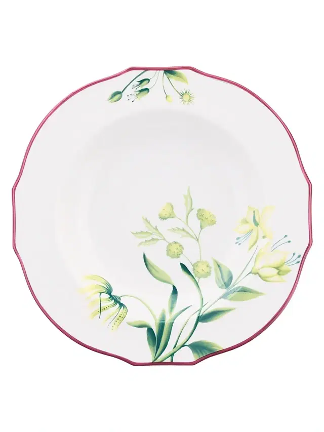 Ginori 1735 Florenza Porcelain Soup Plate - Green White