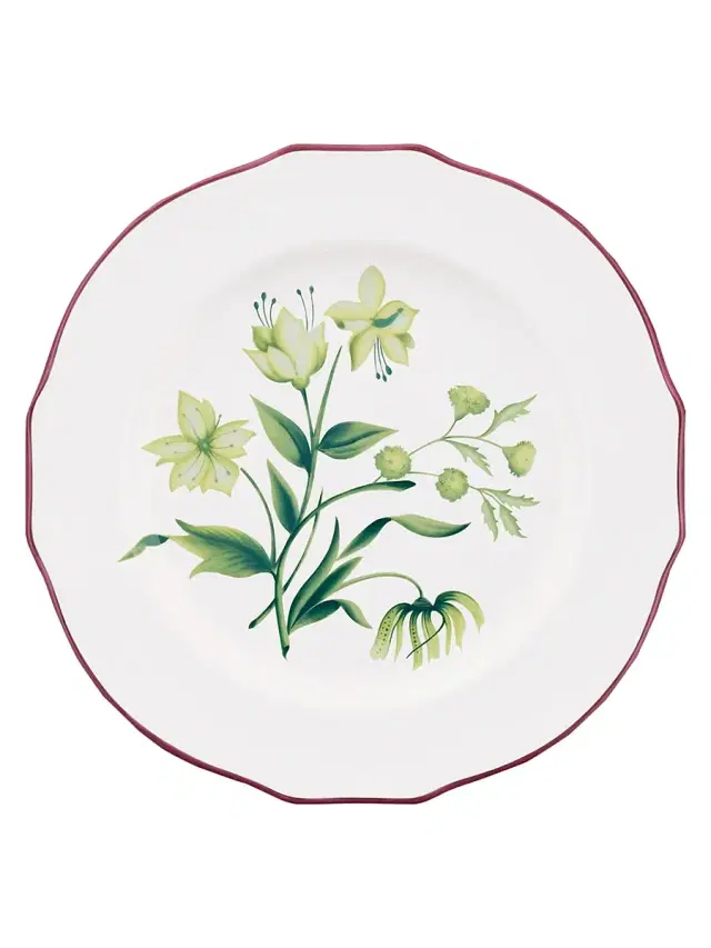 Ginori 1735 Florenza Porcelain Dessert Plate - Green White