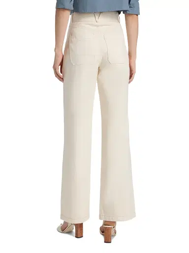 Veronica Beard Women's Taylor Cotton High-Rise Wide-Leg Jeans - Ecru - Size 32 | Thumbnail 5 Veronica Beard Women's Taylor Cotton High-Rise Wide-Leg Jeans - Ecru - Size 32 | Thumbnail 5