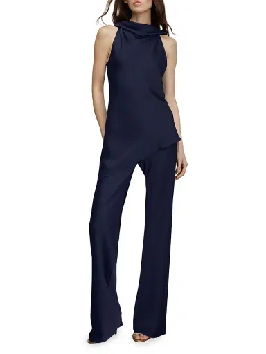 Veronica Beard Women's Braddock Wide-Leg Pants - Navy - Size XL | Thumbnail 2
