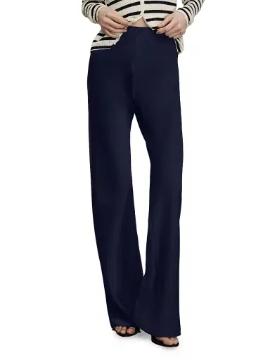 Veronica Beard Women's Braddock Wide-Leg Pants - Navy - Size XL | Thumbnail 3
