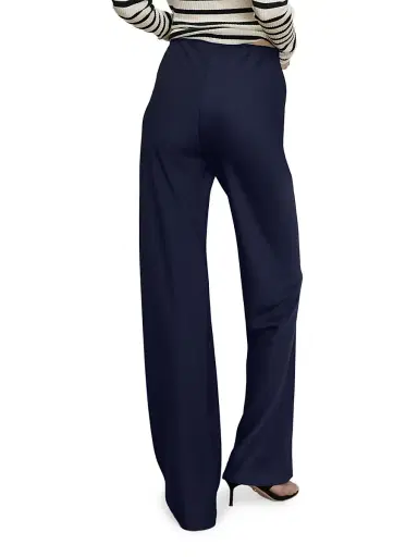 Veronica Beard Women's Braddock Wide-Leg Pants - Navy - Size XL | Thumbnail 4