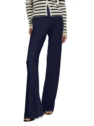 Veronica Beard Women's Braddock Wide-Leg Pants - Navy - Size XL | Thumbnail 5