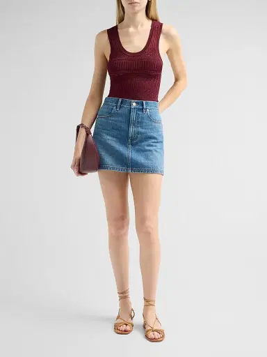 Veronica Beard Women's Zora Denim Miniskirt | Thumbnail 2