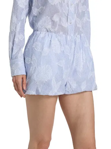 Generation Love Women's Olson Floral-Striped Cotton Bubble Shorts - Light Blue White - Size XL | Thumbnail 4 Generation Love Women's Olson Floral-Striped Cotton Bubble Shorts - Light Blue White - Size XL | Thumbnail 4