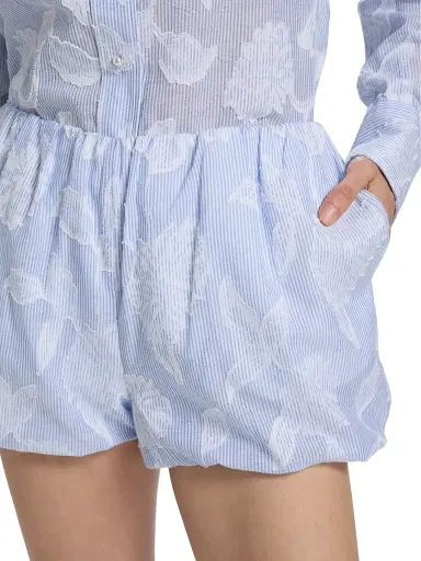 Generation Love Women's Olson Floral-Striped Cotton Bubble Shorts - Light Blue White - Size XL | Thumbnail 6 Generation Love Women's Olson Floral-Striped Cotton Bubble Shorts - Light Blue White - Size XL | Thumbnail 6